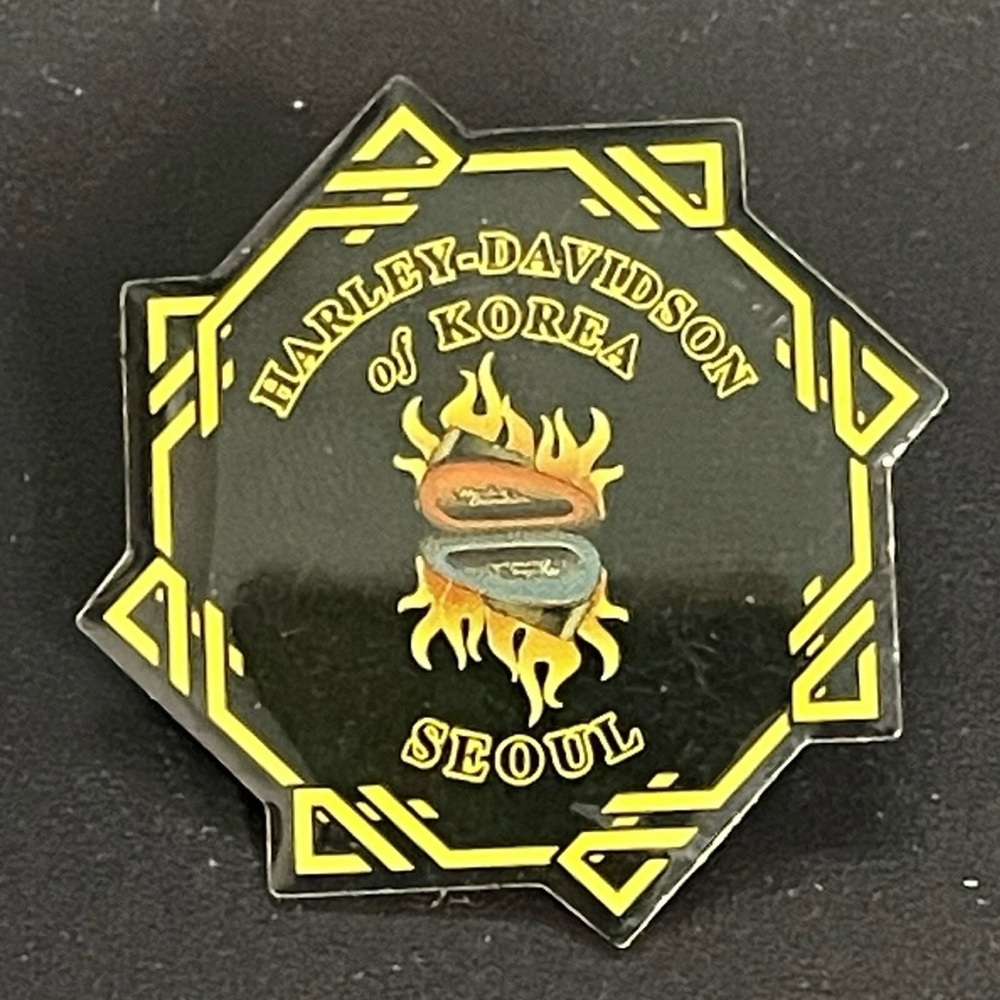 Harley Davidson of Korea Seoul Black & Yellow Collectible Pin